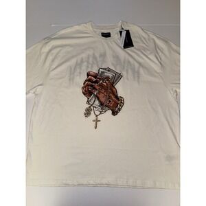 Refinery Republic Mens Graphic T Shirt 3XL White Streetwear Money Graphic NWT